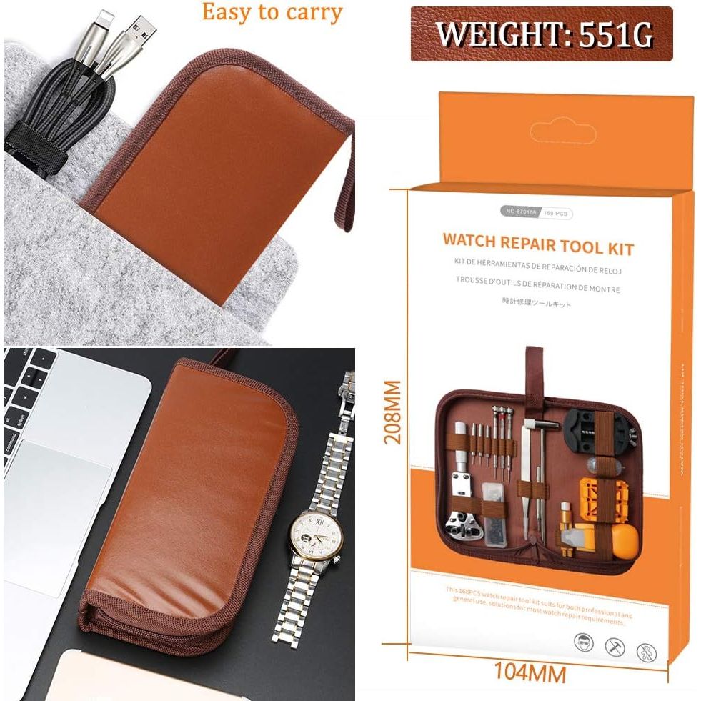 Buy now Kingsdun Watch Battery Replacement Tool Kit, 168Pcs Watches Repair Band Strap Link Pins Remover Adjustment Repairing Tools Sets with Carrying Case & Manual at indiglob india