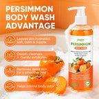 Persimmon Body Wash for Odor Control, Natural Deodorant Nonenal Soap