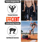 Dip Belt With 37" Chain for Weightlifting, 550LBS for Dips & Pullup