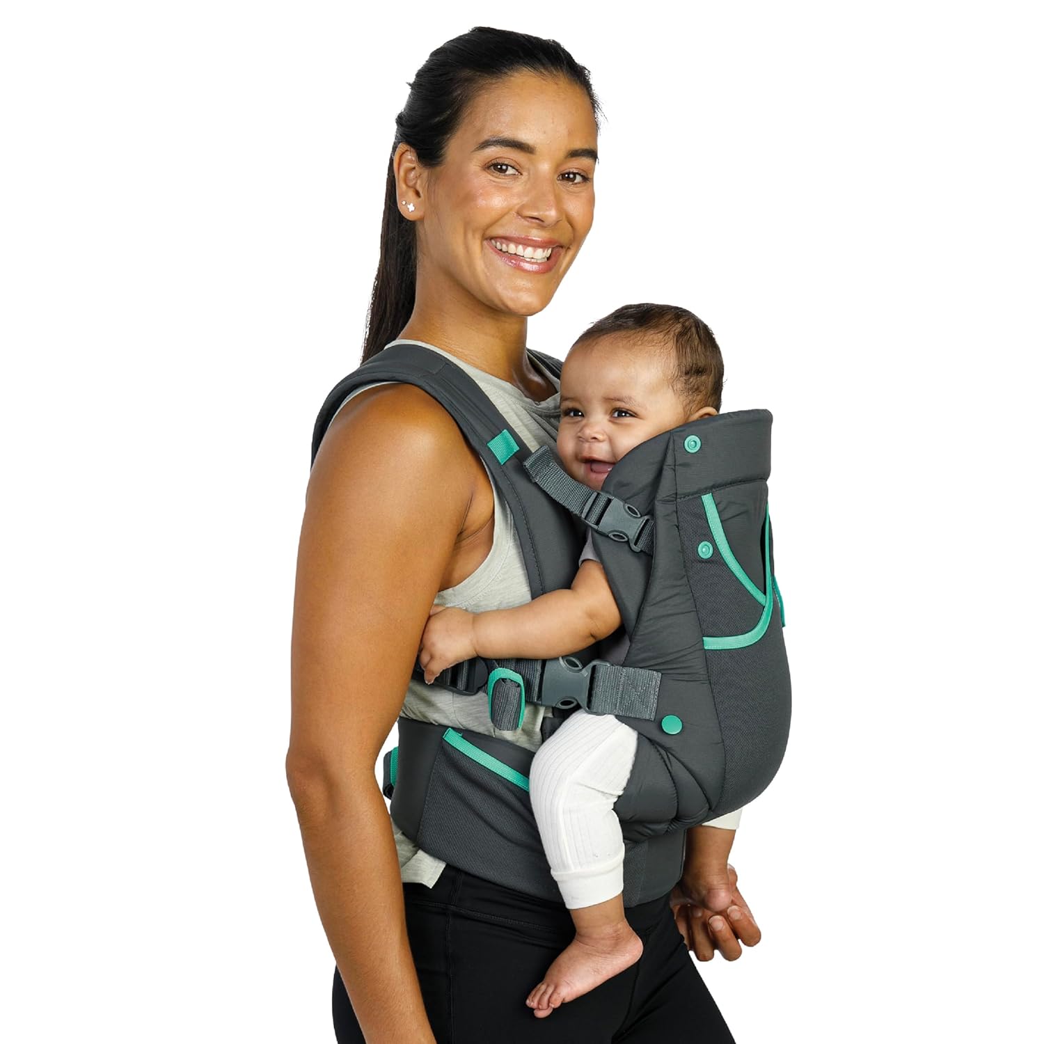 Buy now Infantino Carry On Baby Carrier, Ergonomic Multi-Pocket Baby Carrier for Newborn to Toddler 8-40 lbs with Padded Straps, Lumbar Belt Storage, Registry Essential, Gray Gray - New Version at indiglob india