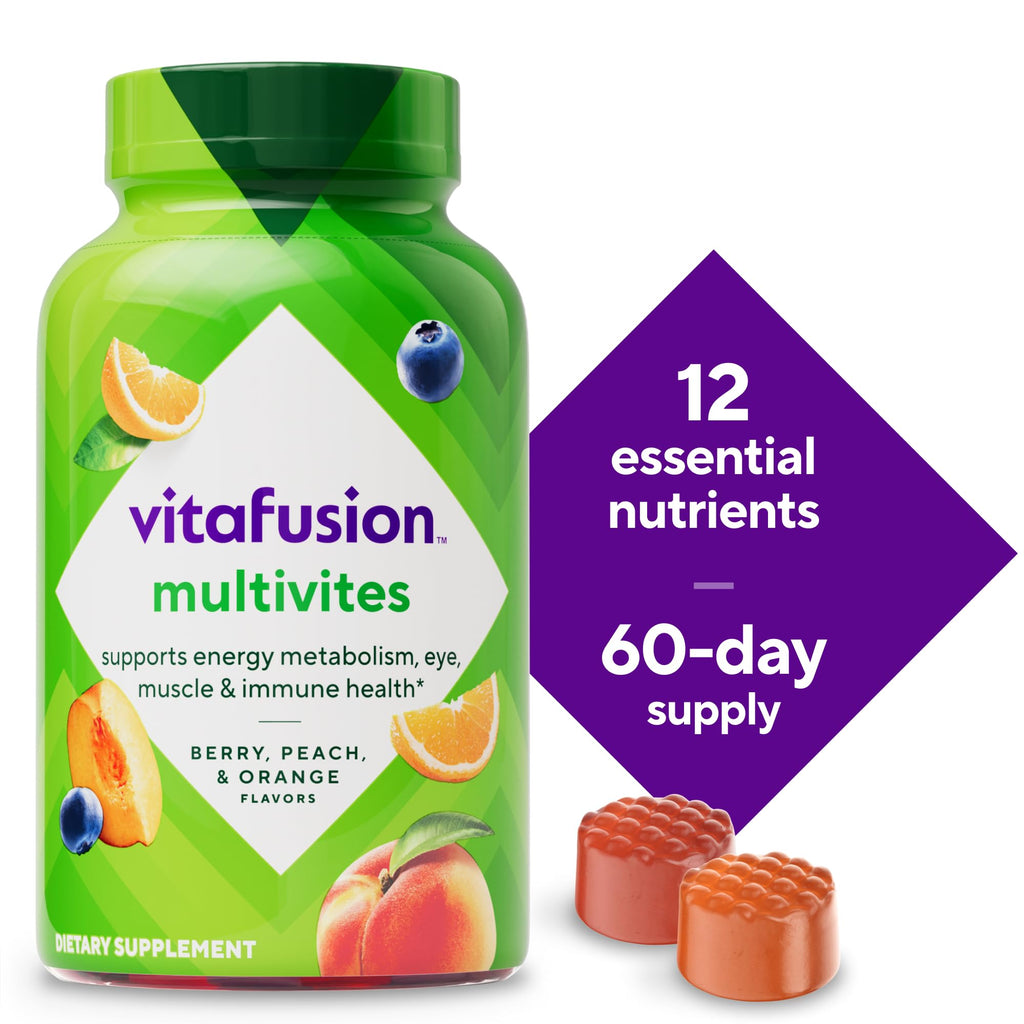 Vitafusion Multivitamin Gummies | 120 Adult Gummy Vitamins | for Men & Women | Assorted Fruit Flavors | Gluten and Dairy-Free Supplement