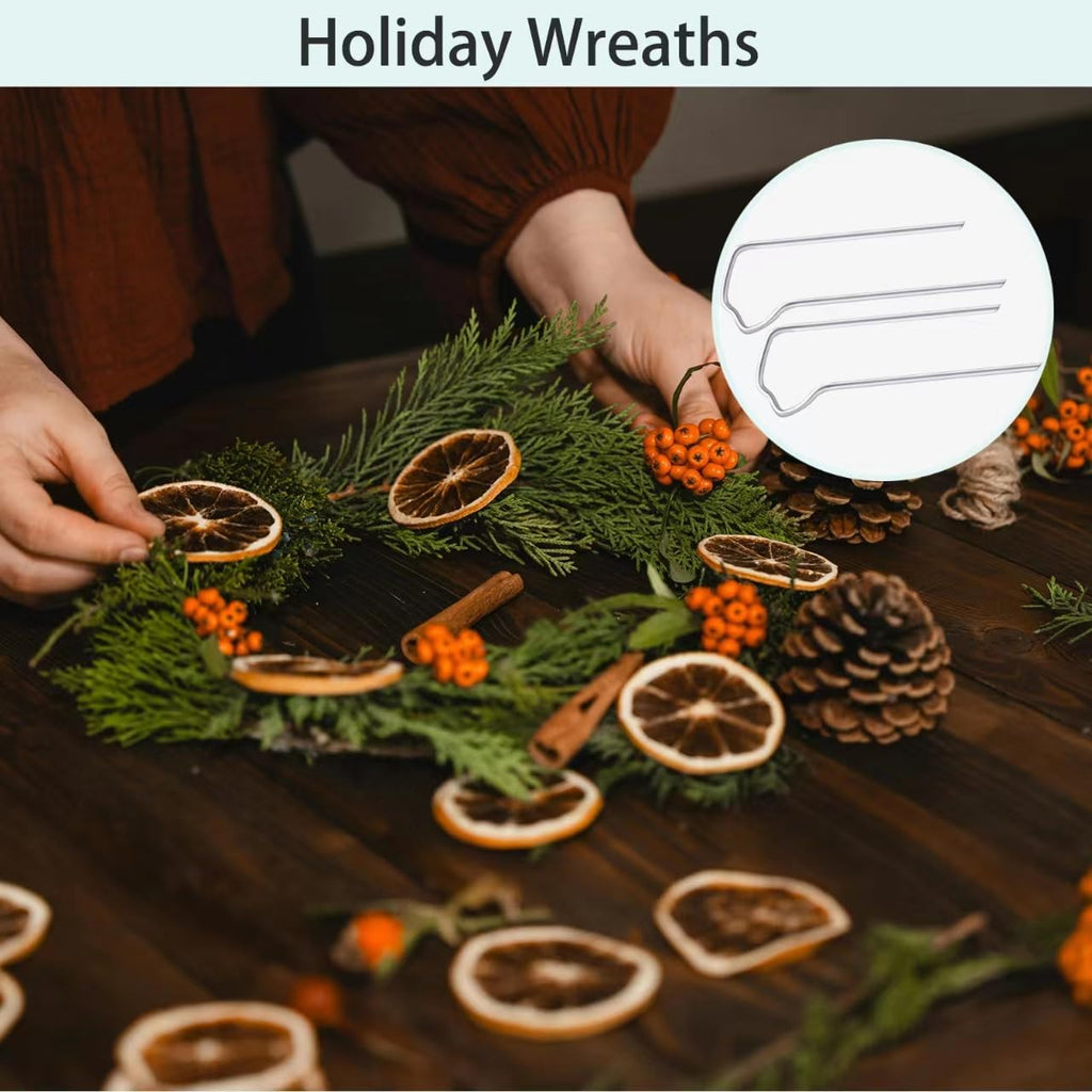 Floral Pins,1.7 Inch U-Shape Plant Pin, 80Pcs U-Pins for Indoor Plants Straw Wreaths, Greening Fern Craft Sewing Pin for Floral Picks Foam, DIY Sewing Project, Holiday Flower Arrangements
