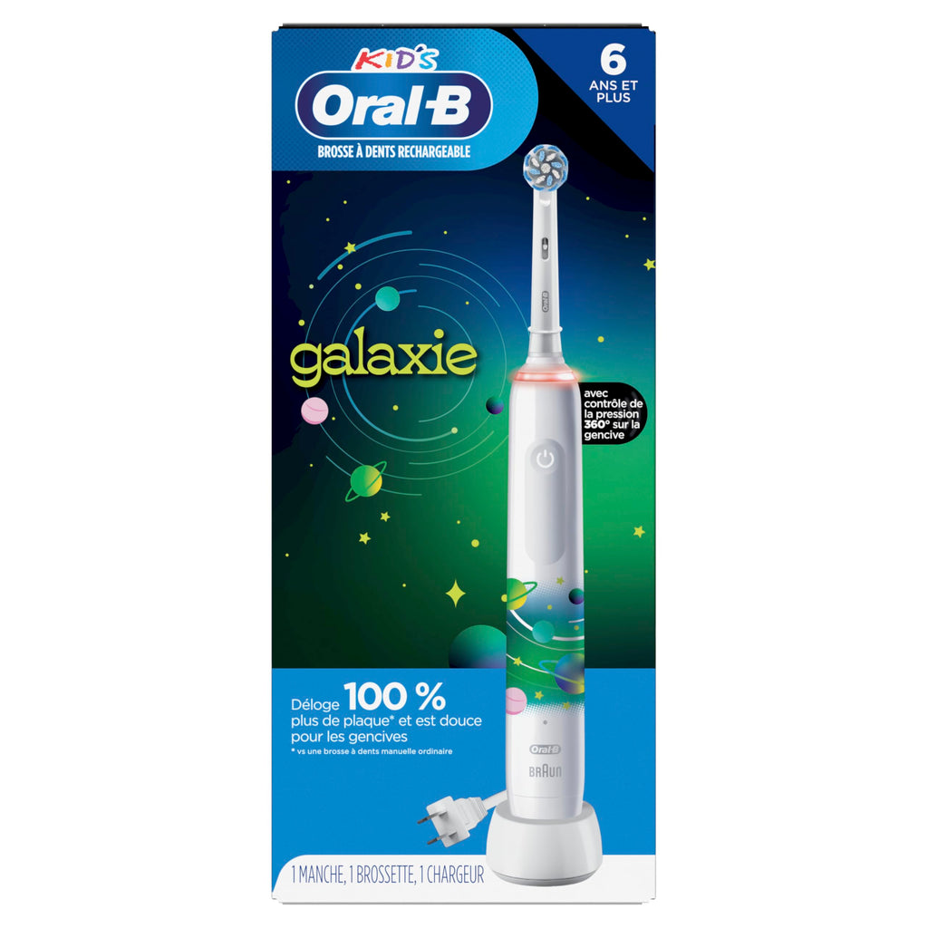 Buy now Oral-B Kids Electric Toothbrush with Coaching Pressure Sensor and Timer, Rechargeable Toothbrush with Brush Head, Sparkle & Shine at indiglob india