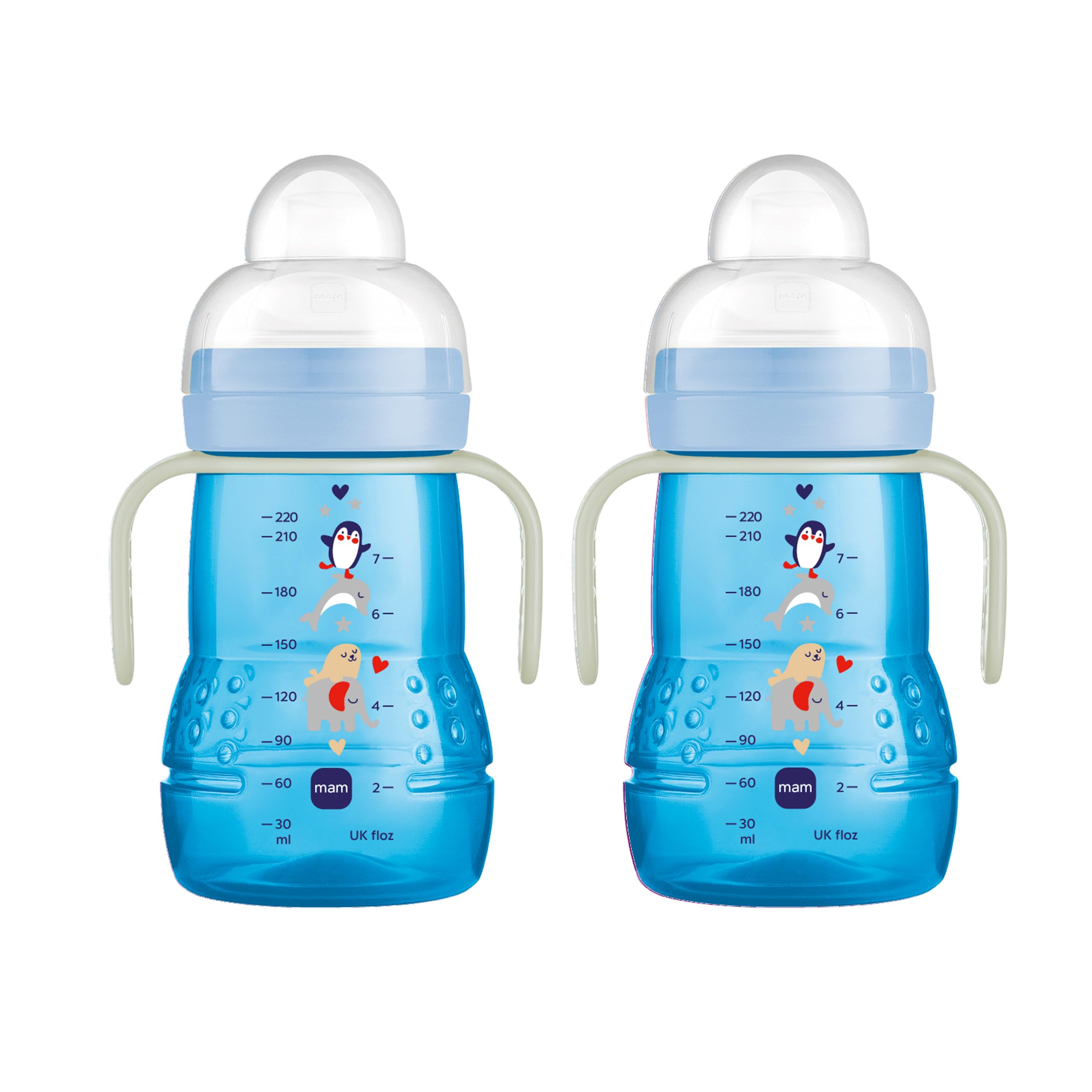 Buy now MAM Trainer Sippy Cup for Toddlers 1-3, 8 oz. Transition Drinking Cup with Extra-Soft Spout, Spill-Free Nipple, and Non-Slip Handles, for Boys 4+ Months, 1 Count Blue at indiglob india