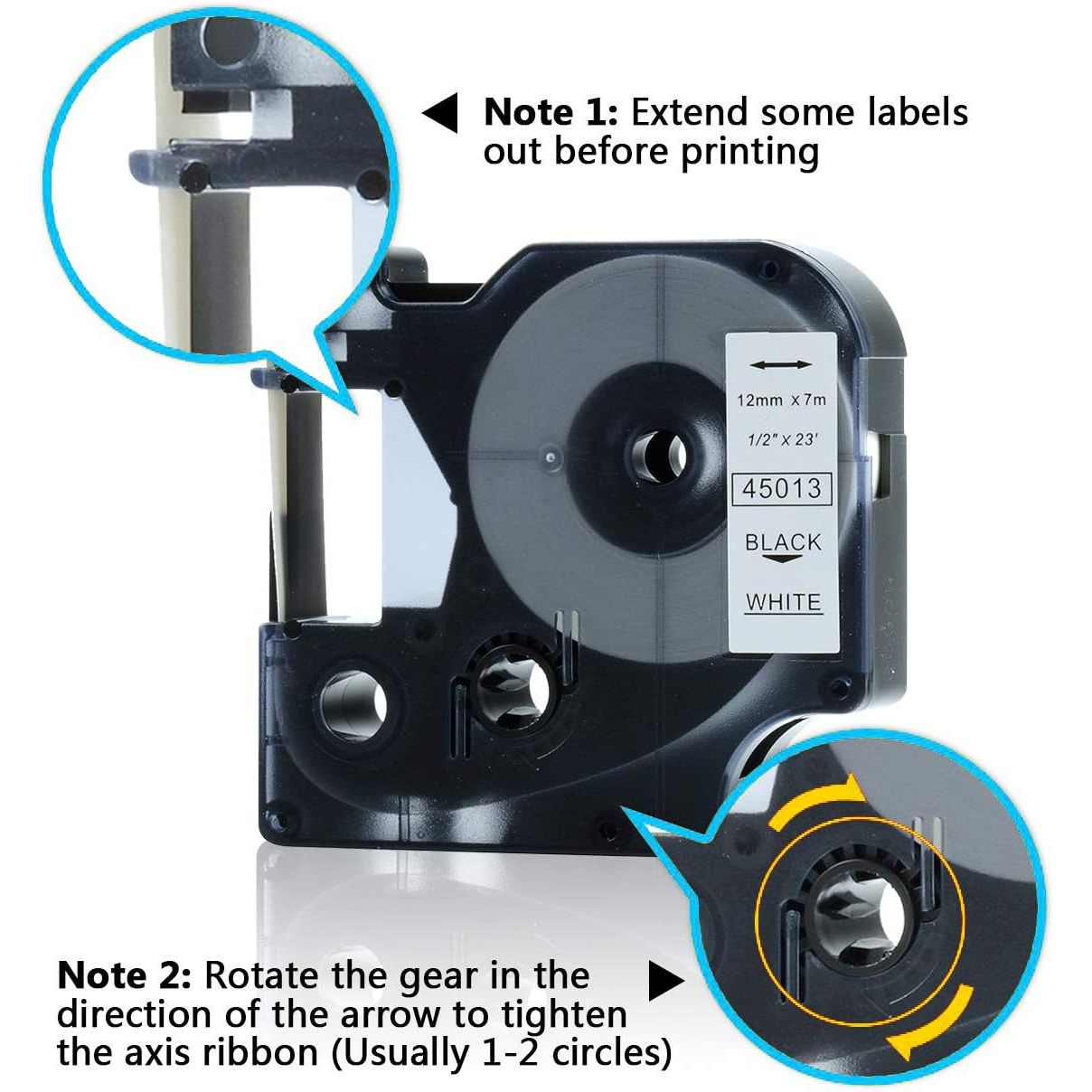 Buy now 7-Pack Replace DYMO D1 Label Tape 45010 45013 45016 45017 45018 45019 45021 D1 Refills Compatible DYMO LabelManager 160 280 420P PnP 220P 360D 450 210D, 1/2” W x 23’ L, 12mm x 7m at indiglob india