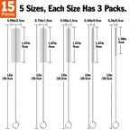 AZEN 15 Pack Straw Cleaner Brush Set, 12 inch Extra Long, 5 Different Diameters Reusable Cleaning Brush for Sippy Cup, Water Bottle and Tubes