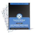 Saniderm - Tattoo Aftercare Bandage 10 Sheets - 4 x 4 Inch Small Pack | Contains Waterproof, Sterile, Latex-Free Bandage Sheets and Medical-Grade Tattoo Aftercare Film for Fresh Ink Protection.