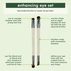 EcoTools Enhancing Eye Brush Set, Eye Makeup Brushes, 2 Piece | Create complete eye looks, dual-ended makeup brushes set, for liquid, cream, powder, eyeliner brush