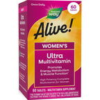 Nature's Way Alive! Women's Ultra Multivitamin, High Potency, 60 ct | Complete Daily Women's Vitamins, Promotes Energy Metabolism and Muscle Function*, Vitamin A, C, D, Methylated B12