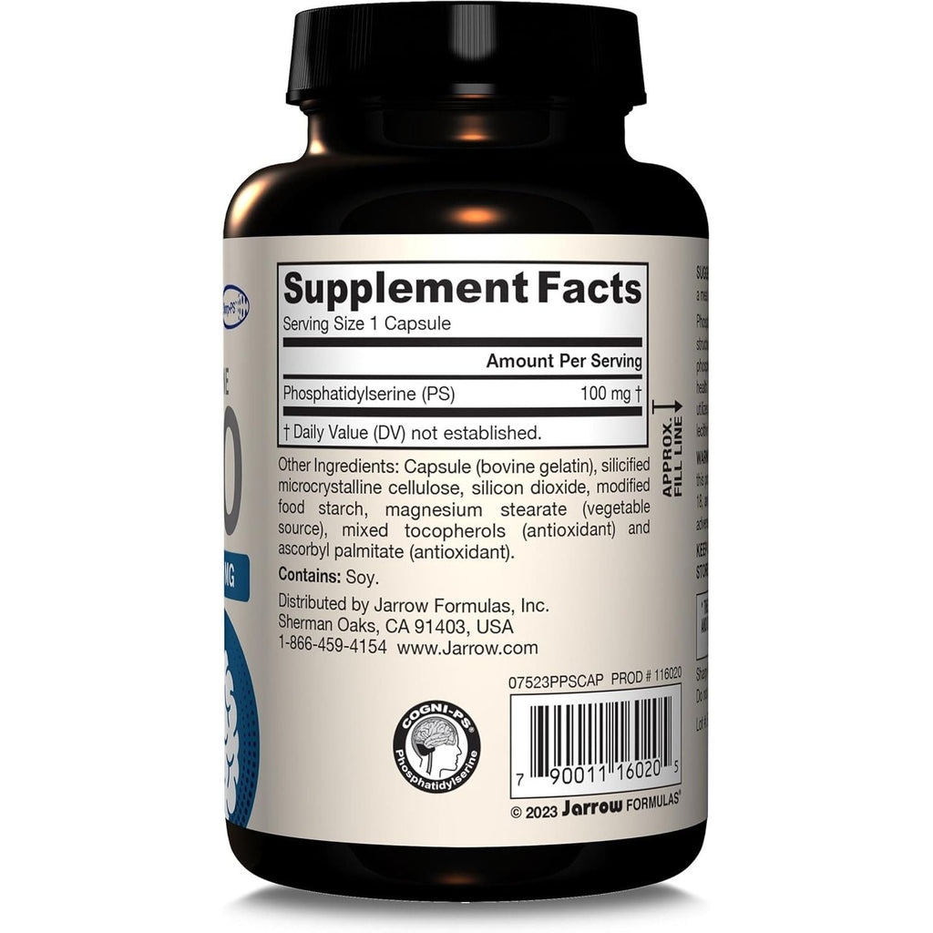 Buy now Jarrow FormulasÂ® PS100 Phosphatidylserine, 100 mg, Dietary Supplement for Brain Health and Cognition Support, 120 Capsules, Up to a 120 Day Supply at indiglob india