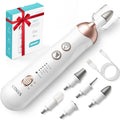 COSLUS C43 Professional Manicure Pedicure Kit with Upgrade Wider Grinder | 5-in-1 Electric Nail File for Toenail Hand Feet, Thick Nails Care, Cordless, 5 Speeds, Men Women Seniors, Home Salon, White