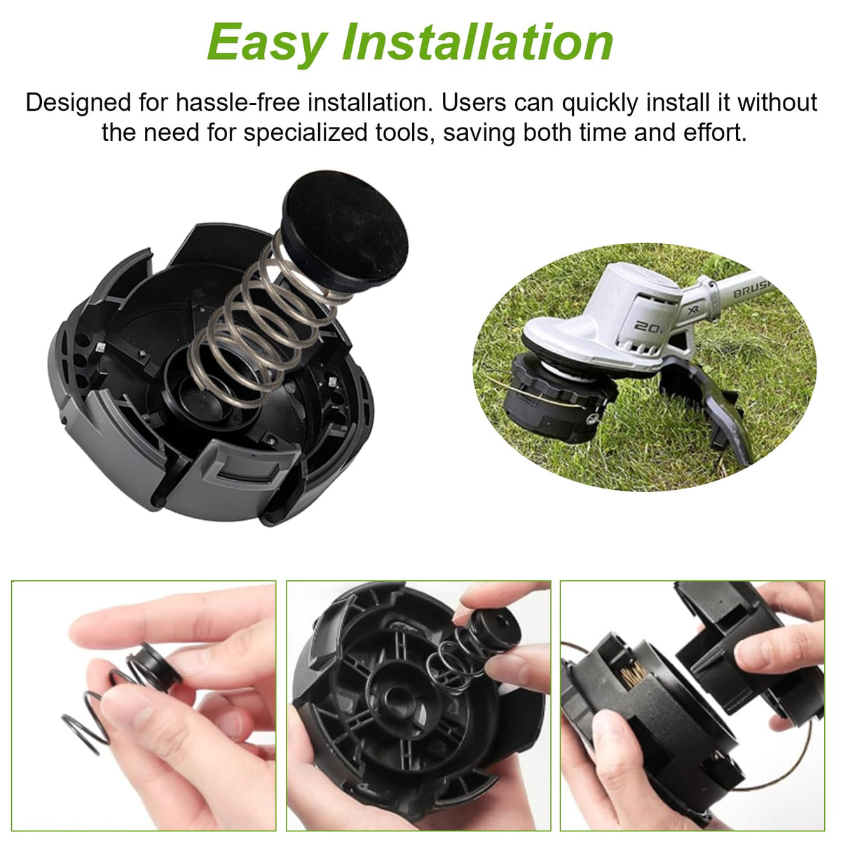 Speed Feed 400 Trimmer Head Cap and Spring Kit for Echo, Trimmer Replacement Spool Cap Covers Compatible with Echo SRM-225, SRM-230, PAS-225 Trimmer Heads, Echo Weed Eater Parts X472000070, 2 Pack