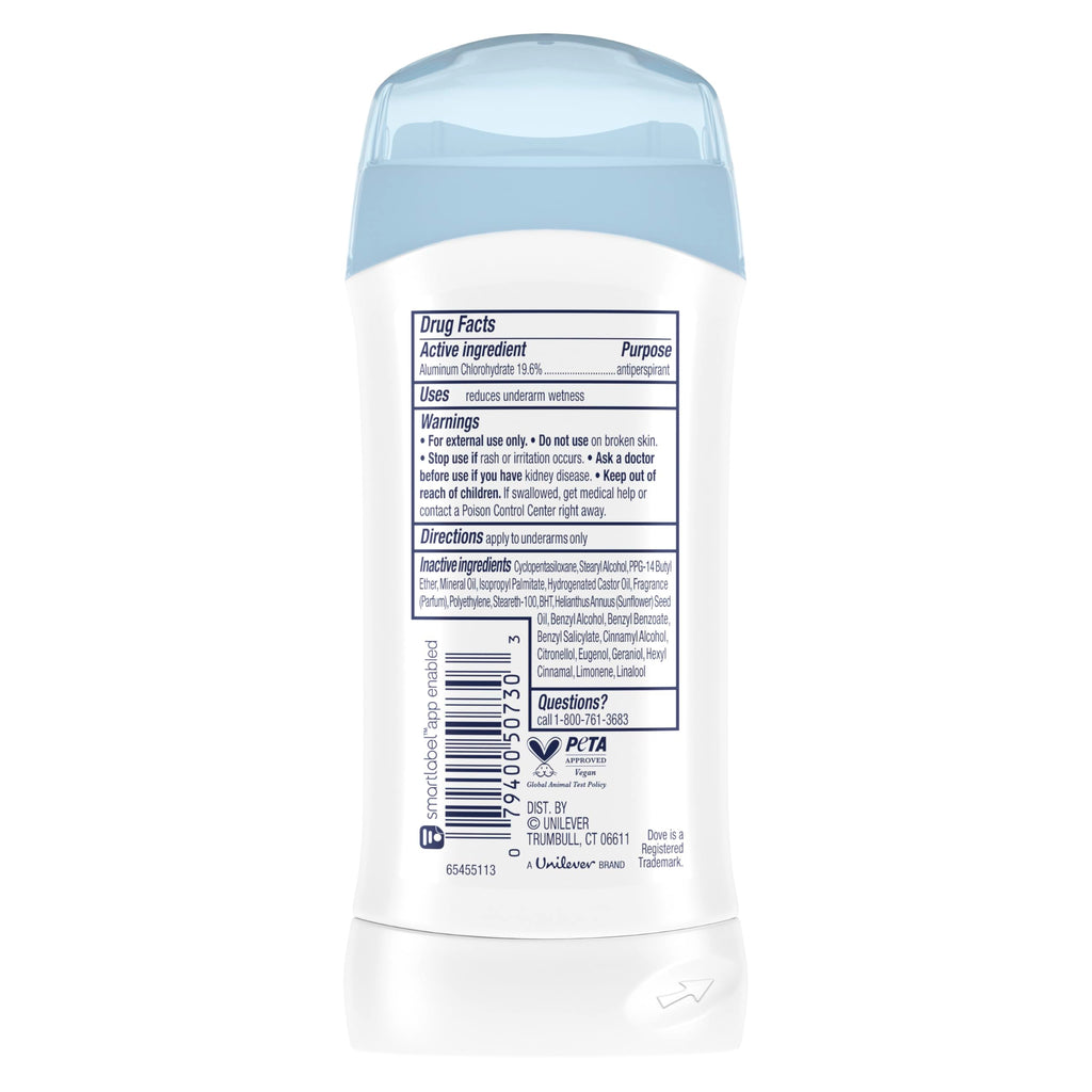 Dove Antiperspirant Deodorant Stick Original Clean 2.6 oz 2PK | All Day Underarm Sweat & Odor Protection for Women. Invisible Solid