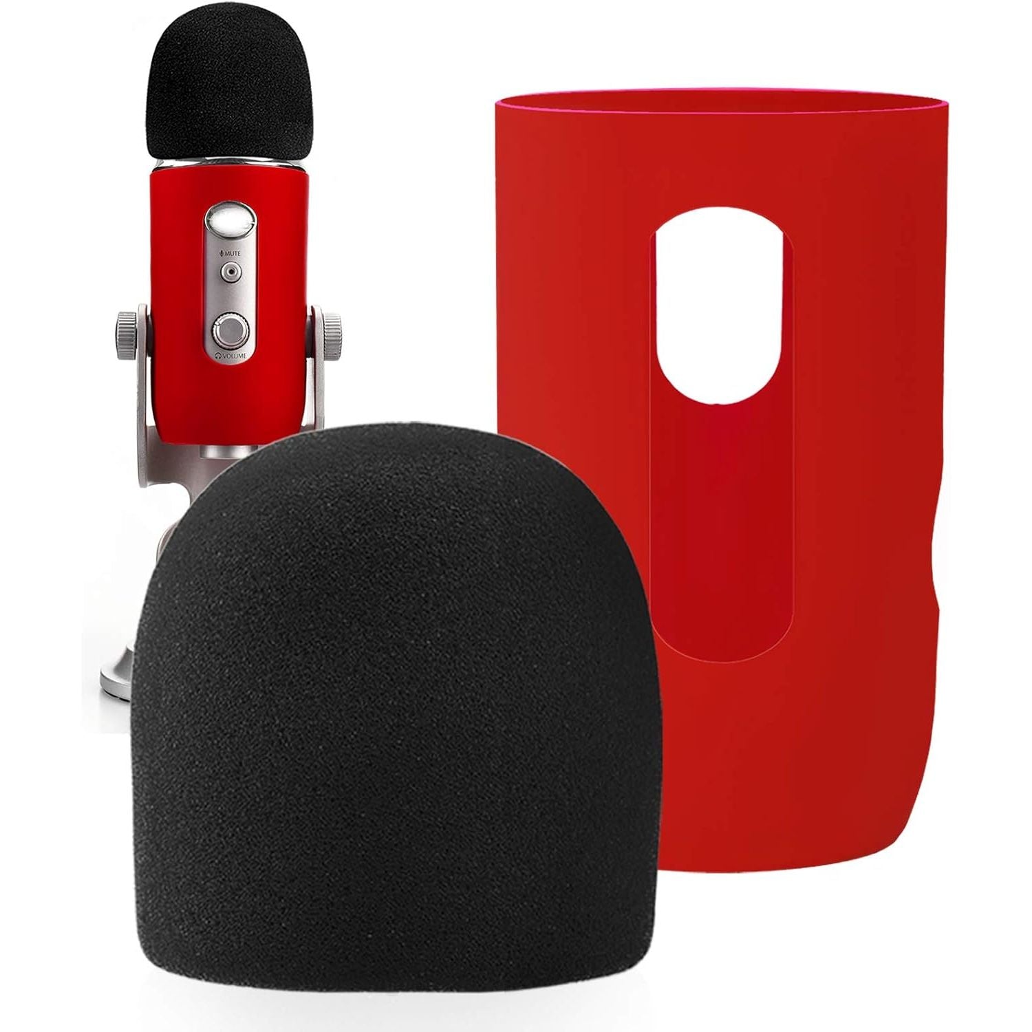 Buy now YOUSHARES 2PCS Blue Yeti Pop Filter for Blue Yeti Microphone, Yeti Foam Windscreen with Dead Cat Blue Yeti Mic Cover for Yeti Mic and Blue Yeti Pro USB Microphone Red at indiglob india