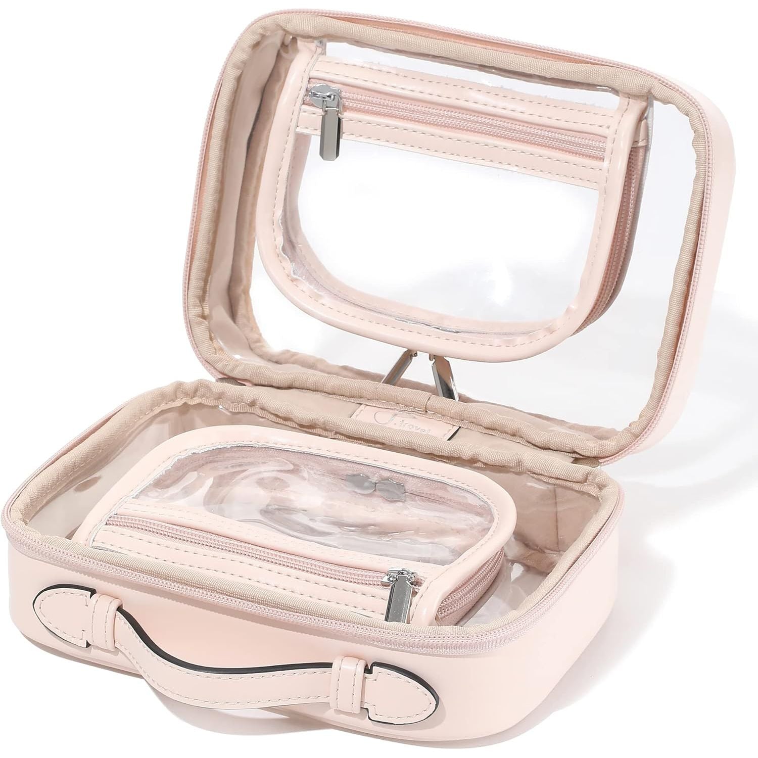 Buy now Veki Transparent Makeup Bag Travel Cosmetic Bags Case Waterproof Toiletries Bag Large Capacity Open Storage Bags Organizer With Zipper, Portable Make Up Organizer for Women and Girls at indiglob india