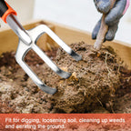 Hand Rake Garden Tool, Heavy Duty Hand Cultivators for Gardening, Small Garden Claw Tool Garden Handrake with Ergonomic Handle, Weed Rake Cultivator Tool for Cultivating, Loosening, Weeding