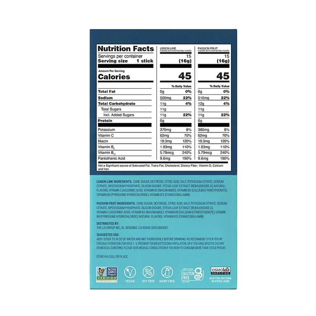 Liquid I.V. Hydration Multiplier Variety Pack, Lemon Lime & Passion Fruit 30ct