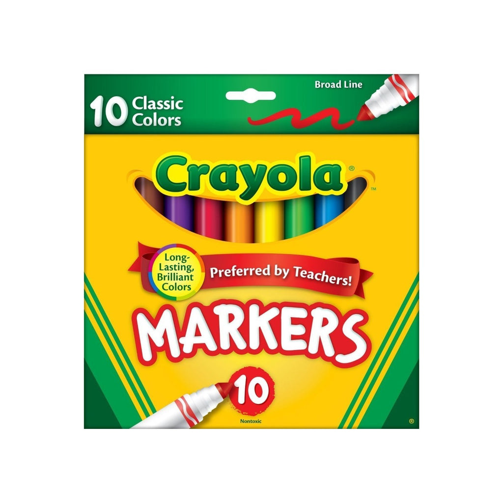 Crayola Broad Line Markers, Classic Colors 10 Each (Pack of 3)