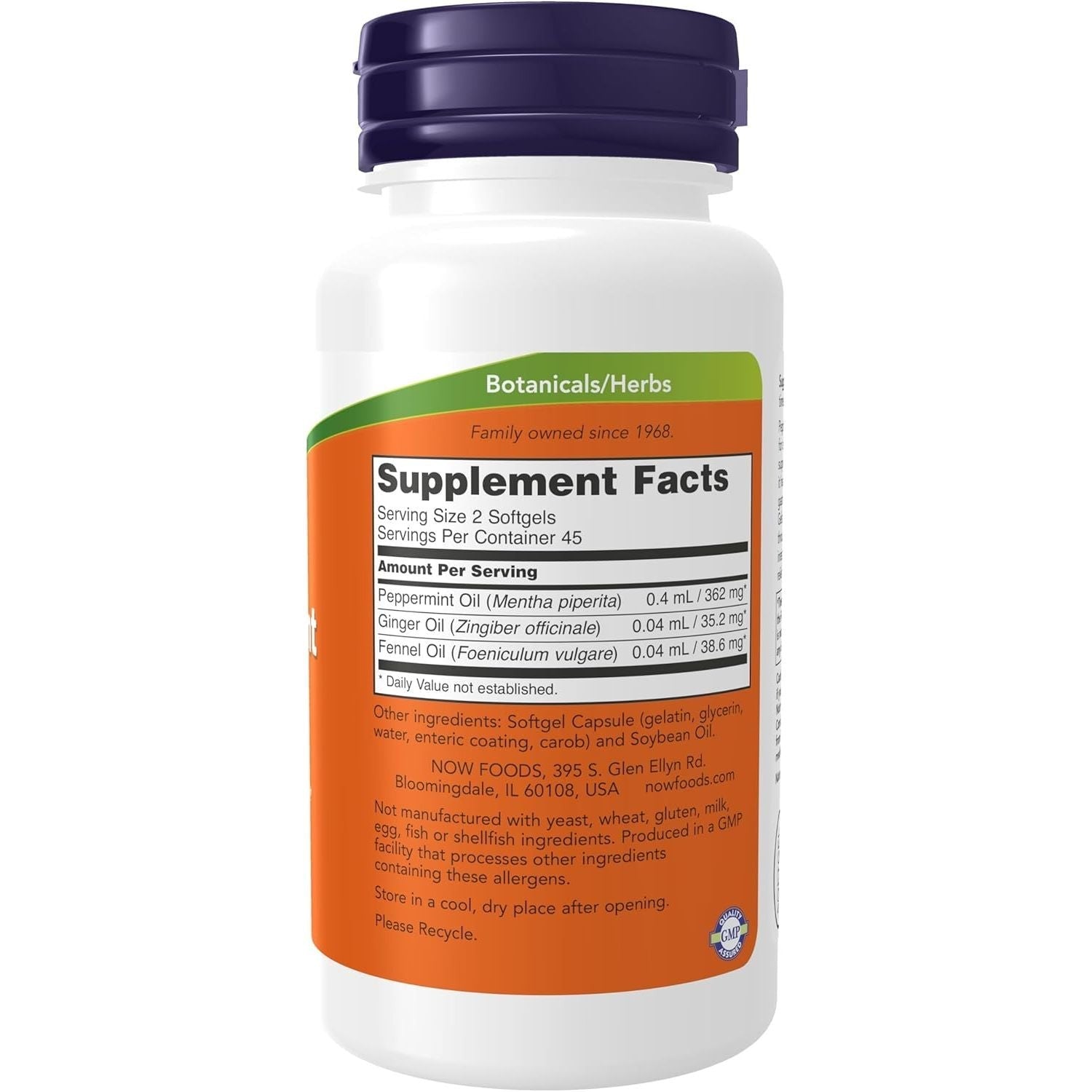 Buy now NOW Foods Supplements, Peppermint Gels with Ginger & Fennel Oils, Enteric Coated, Digestive Support*, 90 Softgels at indiglob india