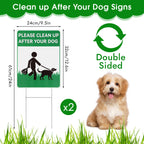 2 Pack Pick Up After Your Dog Sign, Clean up After Your Dog Signs