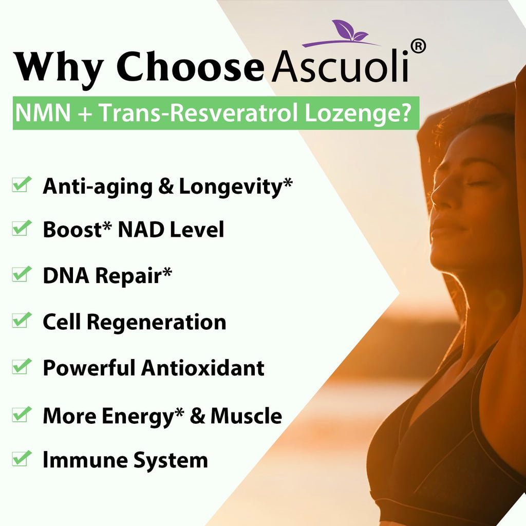 Sublingual NMN Resveratrol Supplement 950mg, 120 Lozenges (120-Day Supply) | Sublingual NMN 500mg + Trans-Resveratrol 400mg, 3-in-1 Advanced Formula for NAD, Cell, Immune, Energy & Muscle, Anti-Aging