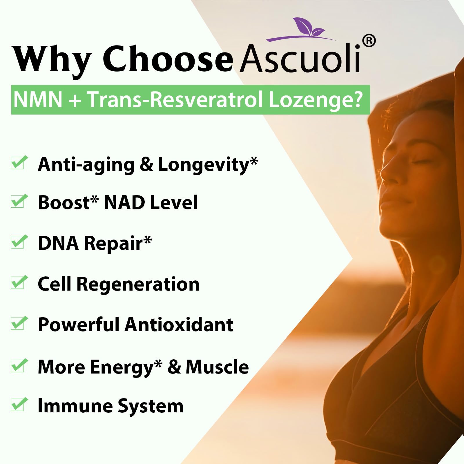 Sublingual NMN Resveratrol Supplement 950mg, 120 Lozenges (120-Day Supply) | Sublingual NMN 500mg + Trans-Resveratrol 400mg, 3-in-1 Advanced Formula for NAD, Cell, Immune, Energy & Muscle, Anti-Aging