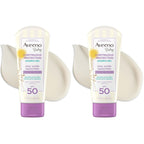 Aveeno Baby Continuous Protection Zinc Oxide SPF 50 Sunscreen for Babies with Sensitive Skin, Broad Spectrum Sun Protection, Tear-Free, Sweat- & Water-Resistant, No added Parabens, 3 Fl Oz