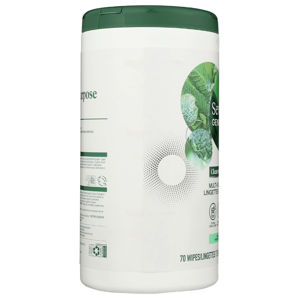 Seventh Generation Multi-Surface Wipes, Garden Mint Scented, 70 Count