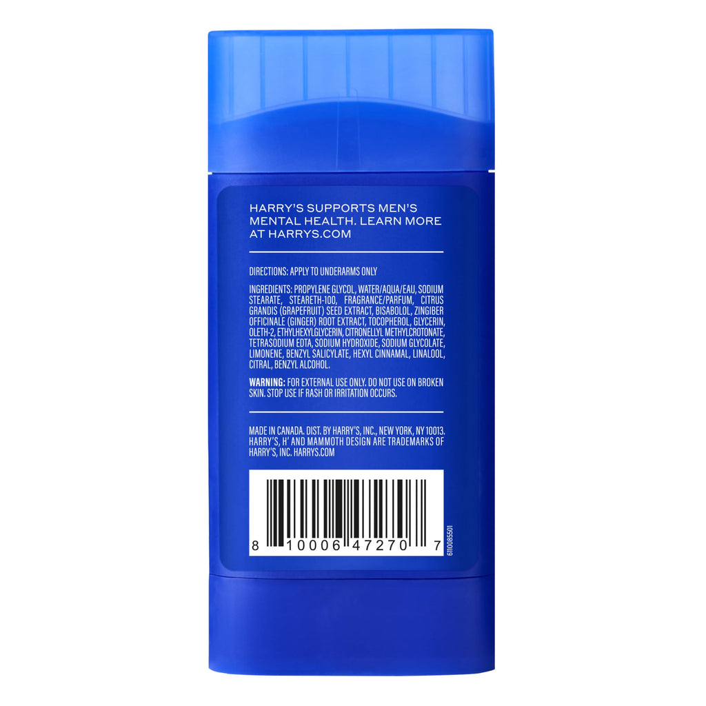 Harry's Aluminum-Free Deodorant for Men - Stone - (3 Pack) 2.5 oz - 48-Hour Odor Control - PACKAGING MAY VARY