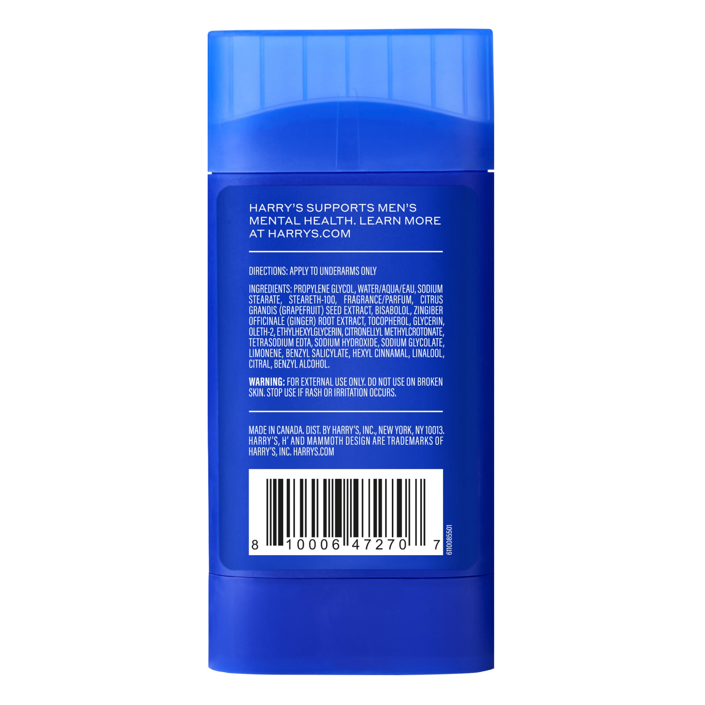 Harry's Aluminum-Free Deodorant for Men - Stone - (3 Pack) 2.5 oz - 48-Hour Odor Control - PACKAGING MAY VARY