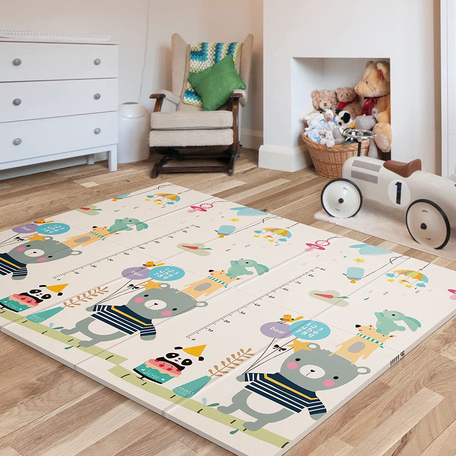 Buy now UANLAUO Foldable Baby Play Mat, Extra Large Waterproof Activity Playmats for Babies,Toddlers, Infants, Play & Tummy Time, Foam Baby Mat for Floor with Travel Bag (Cloud(71x59x0.4inch)) 79x71x0.6 Inch Bear at indiglob india