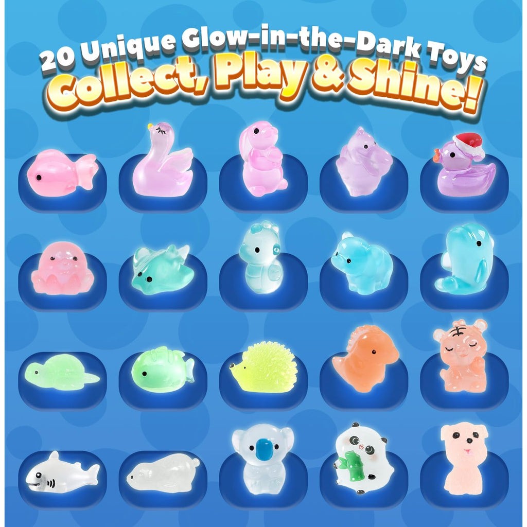 20 Pack Organic Bath Bombs for Kids with Glow-in-The-Dark Toys Inside