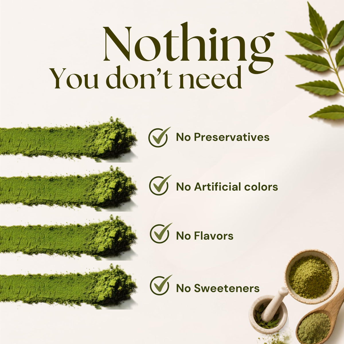 Vitamatic Certified USDA Organic Neem Leaf Powder – 1 lb (16 oz) 100% Pure Azadirachta Indica | Traditional Ayurvedic Herb for Skin, Immune, and Detox Support