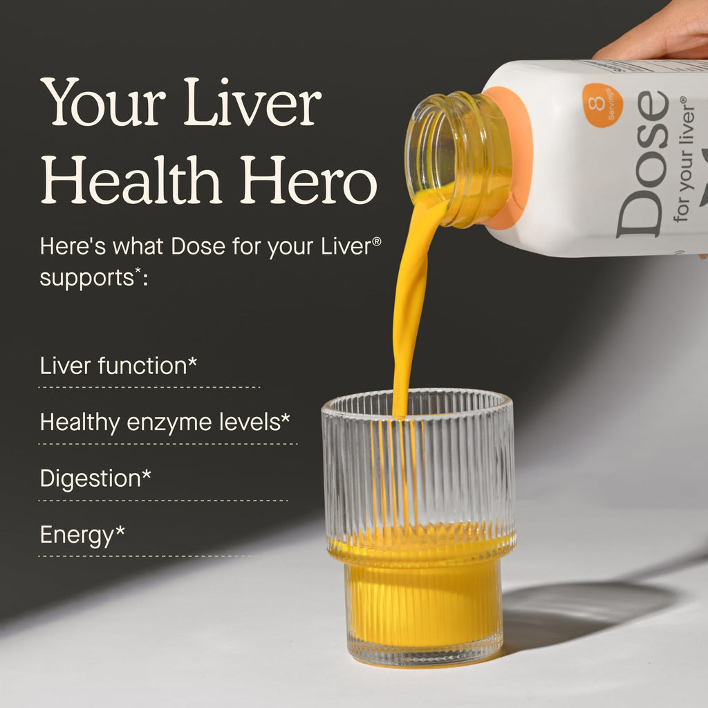 Dose for Your Liver Cleanse Detox & Repair, 16oz Bottle, 3 Pack | Organic Milk Thistle Liver Supplement with Turmeric, Dandelion, Ginger, Orange, Supports Healthy Liver Function