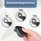 Buy now Carson TriView 5x/10x/15x Folding Loupe Magnifier with Built-in Case, 3-in-1 Portable Loupe Magnifying Glass - Adjustable Magnification, Great for Jewelry (TV-15) at indiglob india