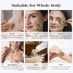 BAIMEI IcyMe Gua Sha & Jade Roller Set for Facial Sculpting and Relaxation | Cooling Face Roller & Guasha Tool for Face Depuffing & Jawline Definition, Beauty Skin Care Tool Gifts for Women–Green