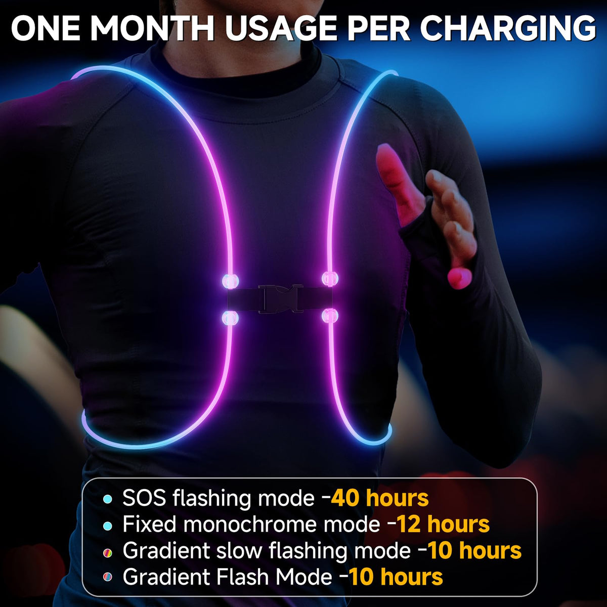 Running Lights For Runners, Reflective Running Vest, Light Up Running Vest