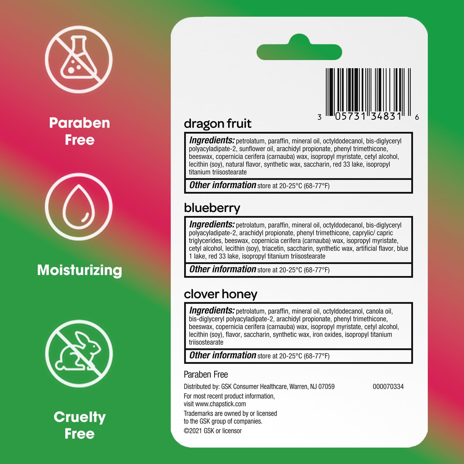 Buy now ChapStick Lip Balm, Superfood Collection 3-Pack – Dragon Fruit, Blueberry & Clover Honey, Moisturizer for Dry Lips, 0.15 Oz at indiglob india