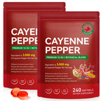 FANSHI Cayenne Pepper Softgels Supplement, 2 PCS, 240 Capsules | 12-in-1 Serving with Vitamins D3, K2 & E, Supports Healthy Circulation & Daily Energy, Features Hawthorn, Beetroot & Turmeric