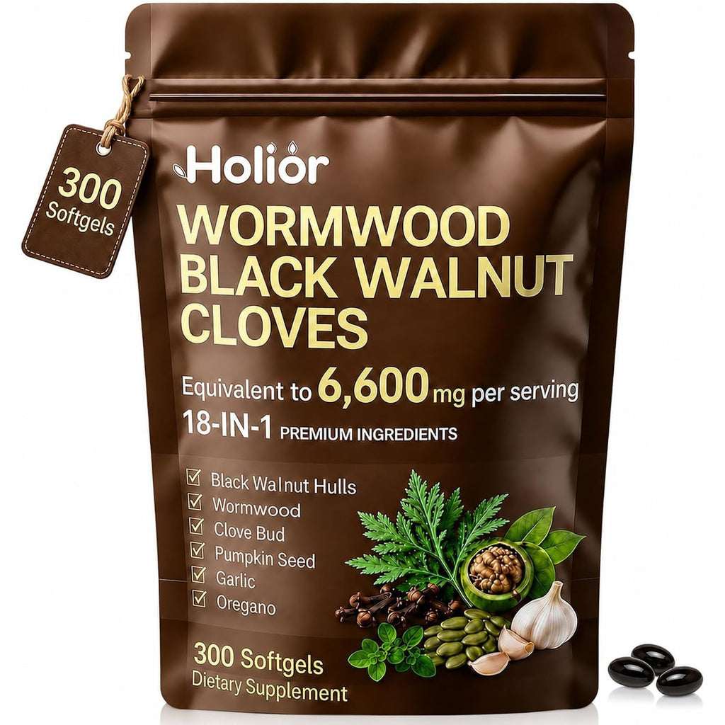 18-in-1 Wormwood Black Walnut Cloves- 300 Count Softgels 100-Day Supply