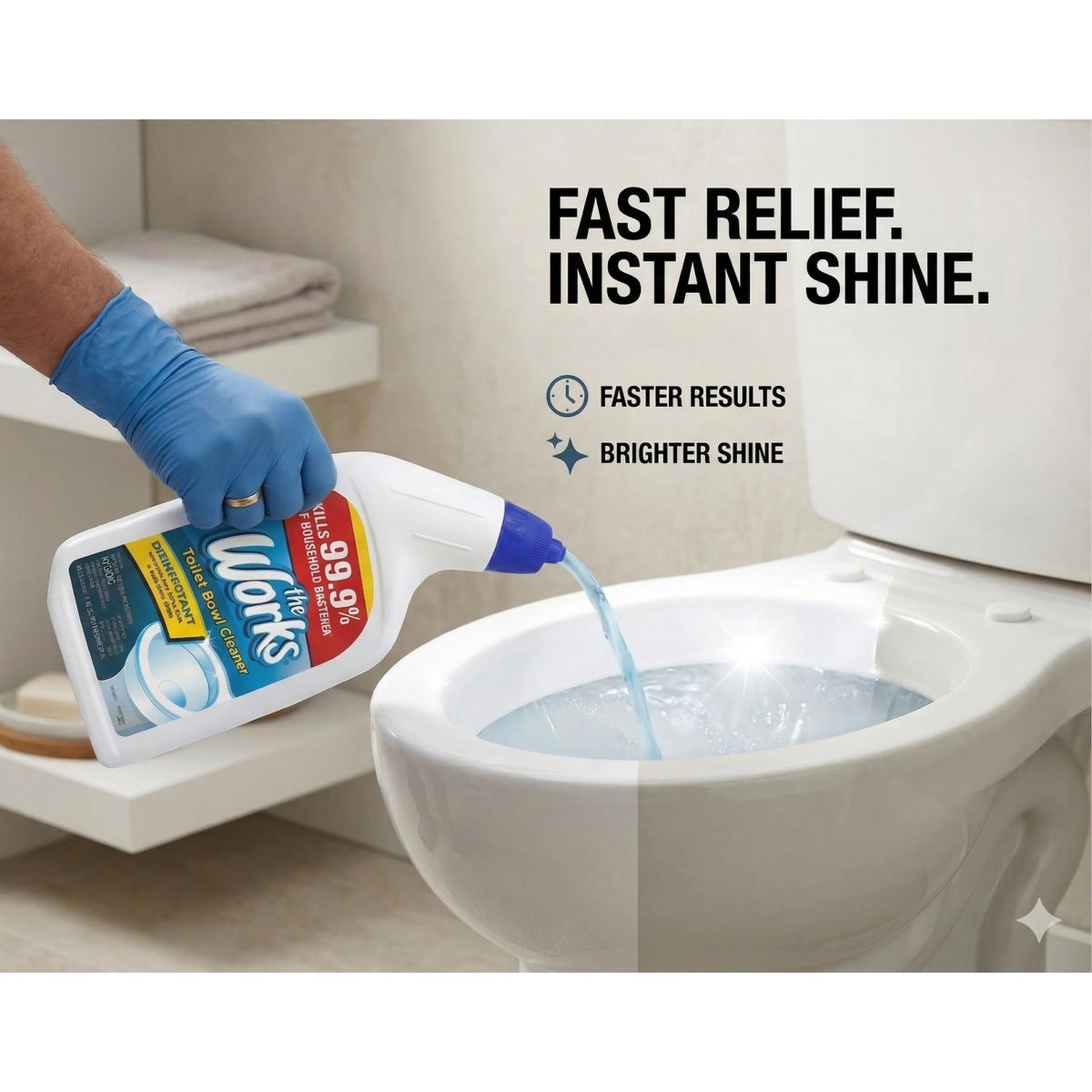 The Works Toilet Bowl Cleaner (2) bottles 24oz each