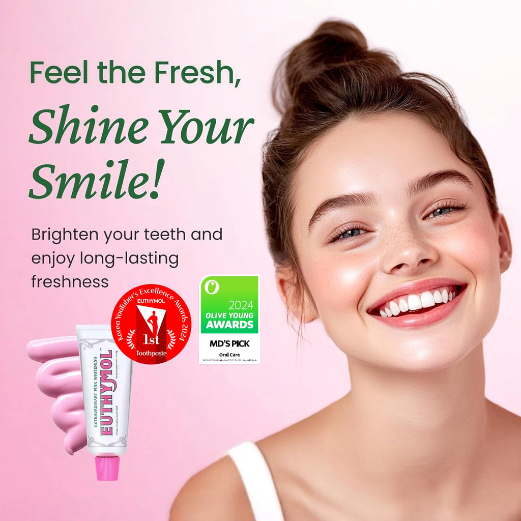 EUTHYMOL Whitening Toothpaste Gift Set | 3.7 oz*2 + Squeezer Set