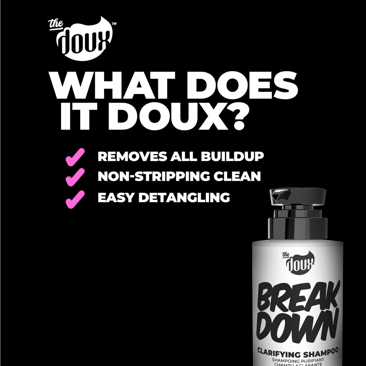 The Doux BREAKDOWN Clarifying Shampoo, Vitamin E Rosemary Detox, 8 oz