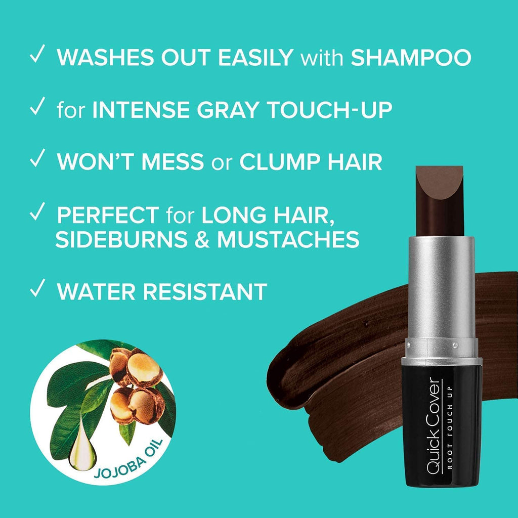 Buy now RED by Kiss Quick Cover Root Touch Up Stick, Water-Resistant Temporary Gray Hair Concealer with Brush for Roots and Beard, Long-Lasting Coverage, Easy Application (2 Pack, Dark Brown) at indiglob india
