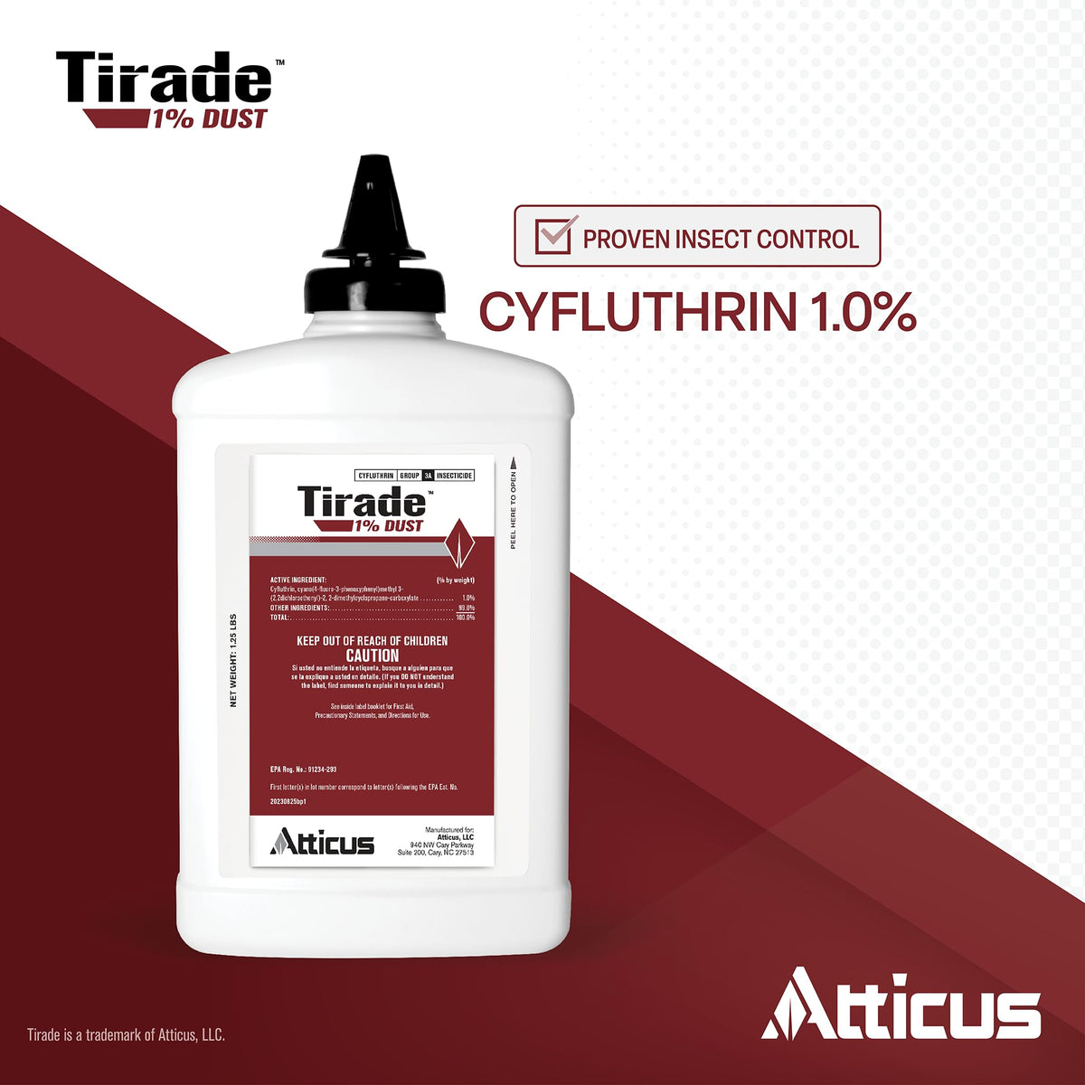 Atticus Tirade 1% Dust Insecticide (1.25lb) - Control Wasps, Bees, and More
