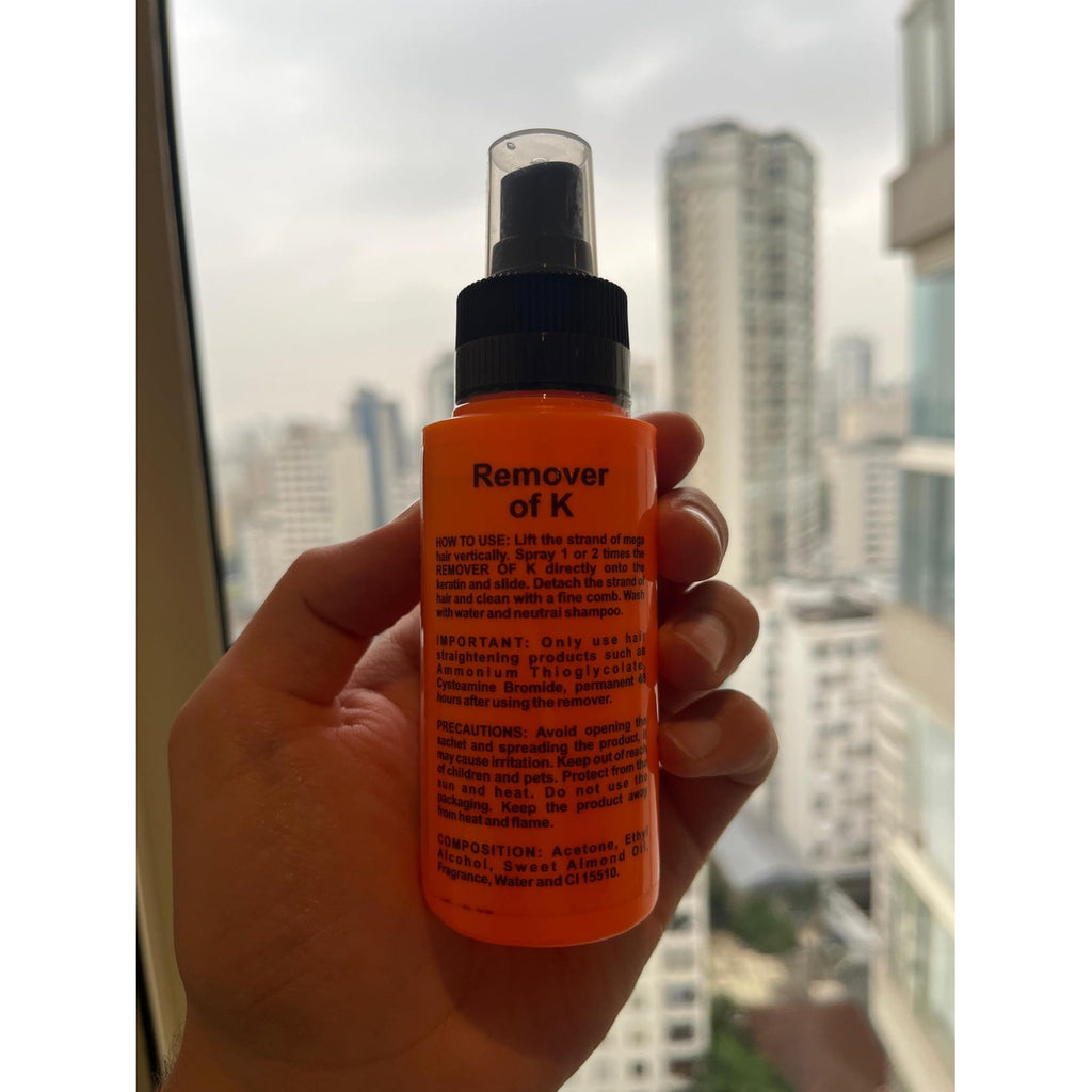 Keratin FiX Remover of K – Keratin Bond Adhesive Remover for Hair Extensions – Professional Use – 100 ml Spray