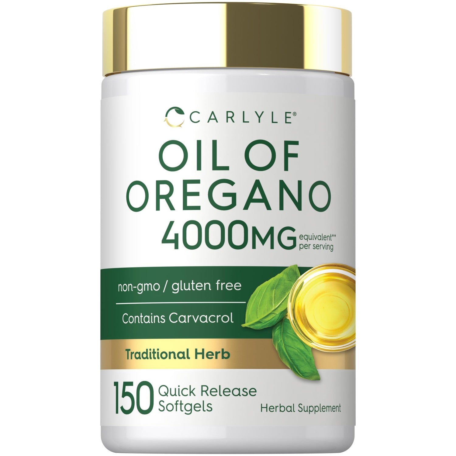 Carlyle Oregano Oil Supplement | 150 Softgel Capsules | Contains Carvacrol | Non-GMO & Gluten Free Formula