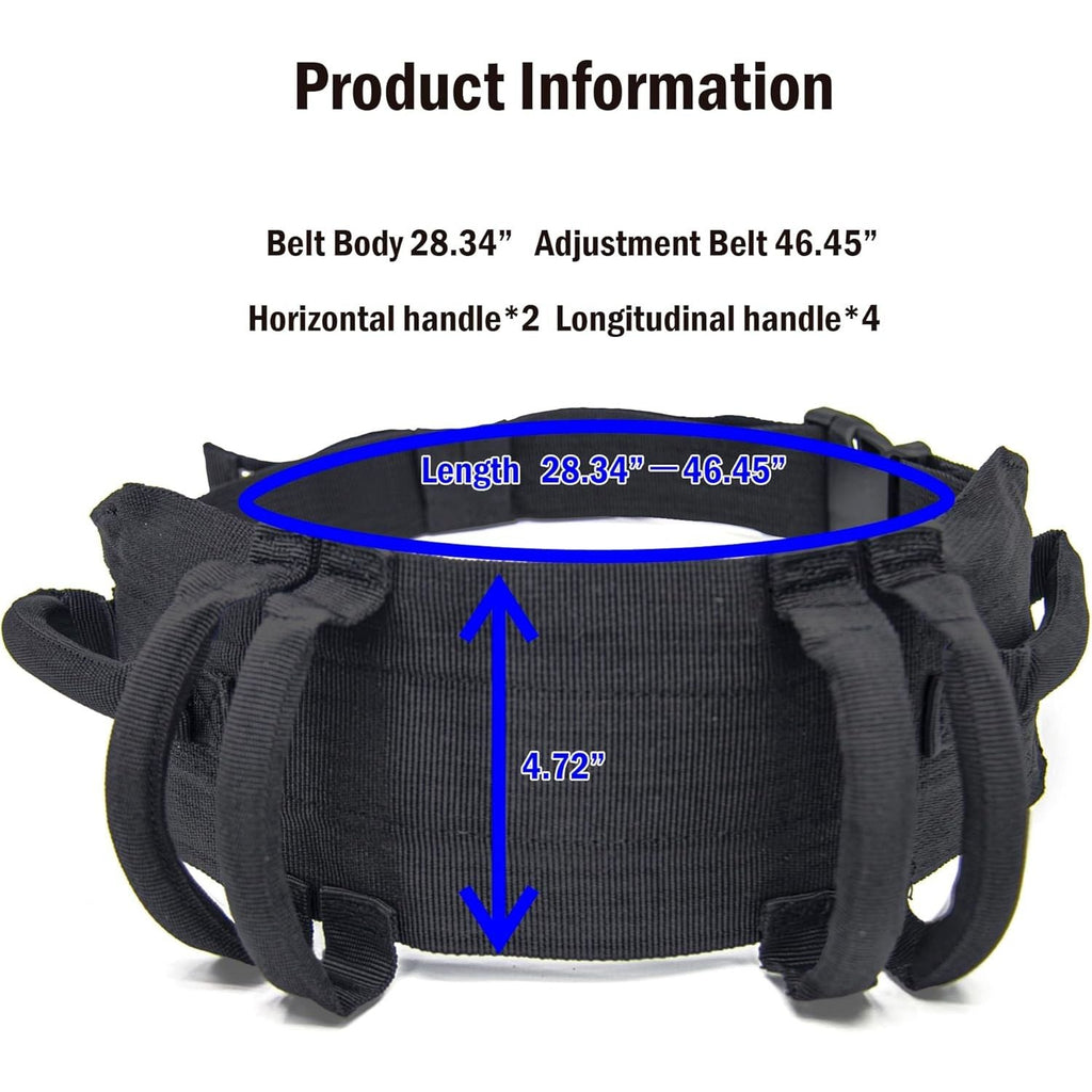 Buy now Gait Belt Walking Transfer Belt with 6 Plastic Padded Caregiver Handles and Quick Release Buckle for Patient,Elderly Physical Therapy (Black) at indiglob india