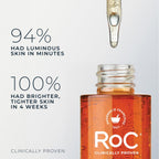 RoC Vitamin C Serum for Face Multi Correxion Revive + Glow, 10% Active, 1oz | Daily anti-aging wrinkle skin tone skin care treatment, brightening face serum that visibly tightens, non-comedogenic