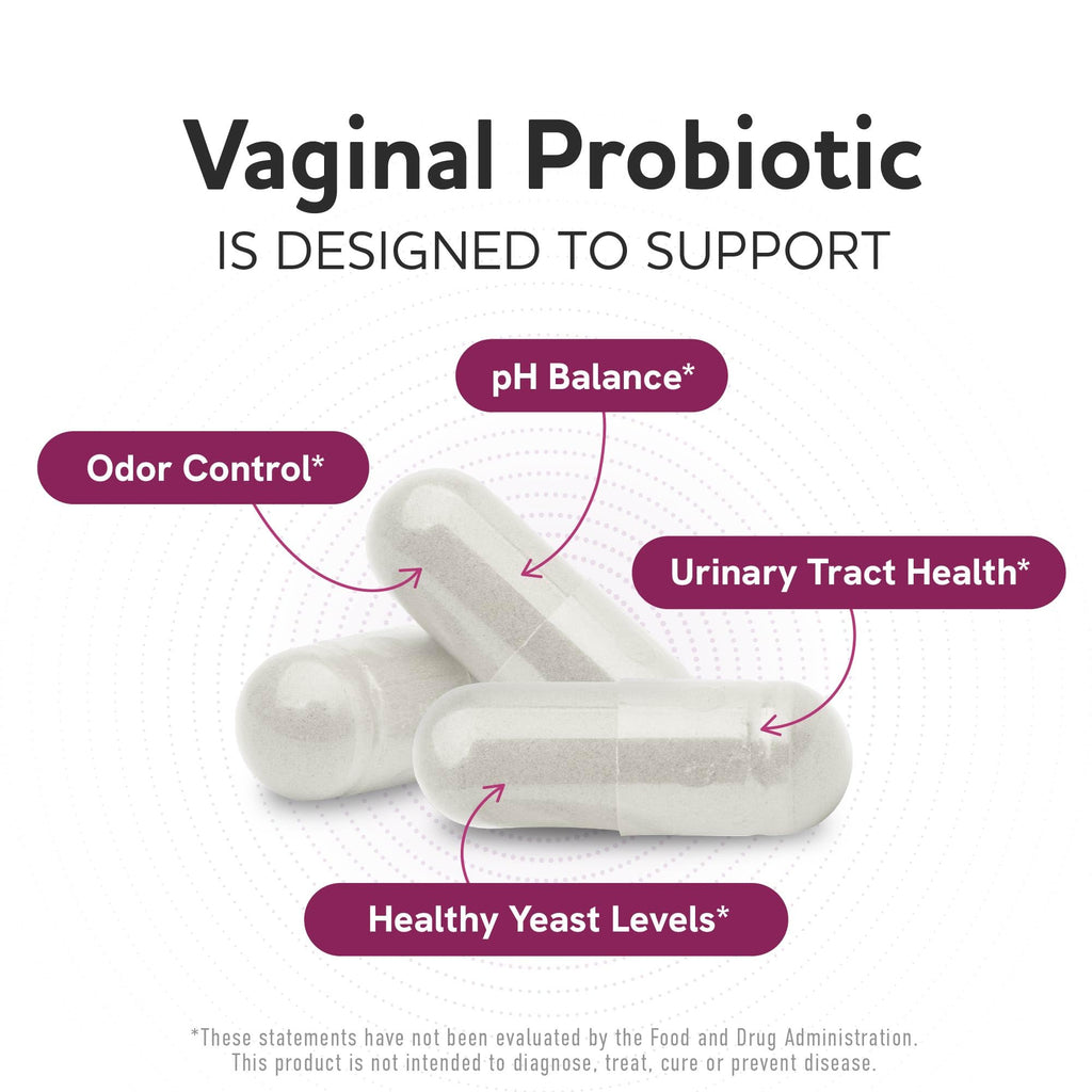 Vaginal Probiotics, 50 Billion CFU, Vaginal Health & pH Balance for Women | Healthy Odor & Yeast Balance, Womens Probiotics and Prebiotics with Cranberry Extract, Gluten-Free and Vegan, 30 Capsules
